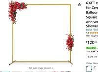 6.6FT x 6.6FT Gold Wedding Arches for Ceremony