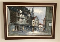 29x41 Oil on canvas street scene