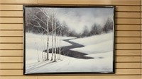 Oil on canvas winter scene