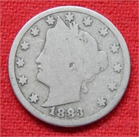 1883 Liberty V Nickel - With Cents