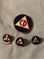WW2 Massachusetts Civil Defense 4 Pin Set