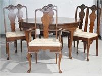 Queen Anne Round Dining Table & 6 Chairs