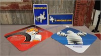 4 signs, michelin and uniroyal