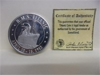 RMS Titanic Commemorative Medallion