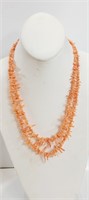Salmon Pink Branch Coral Double Necklace