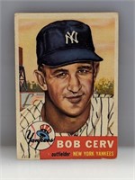 1953 Topps #210 Bob Cerv Yankee HOF Wrinkle