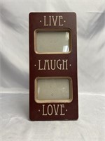 VINTAGE 8x18" LIVE LAUGH LOVE WOODEN PICTURE FRAME