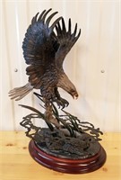 1990 Bronze Sculpture Eagle Fish Dennis Jones 20"