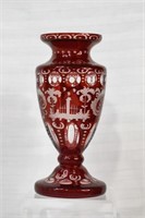 Bohemian Crystal Vase 6.5"h