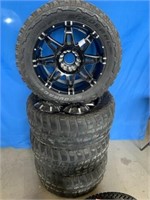 (4) 20" Universal 6 Lug Rims w/ Used Tires