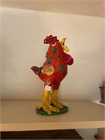 Painted Pottery Folk Art Chicken