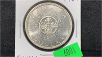 1964 Charlottetown Quebec Silver Canada Dollar