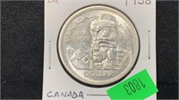 1958 Silver Canada Dollar nicer grade