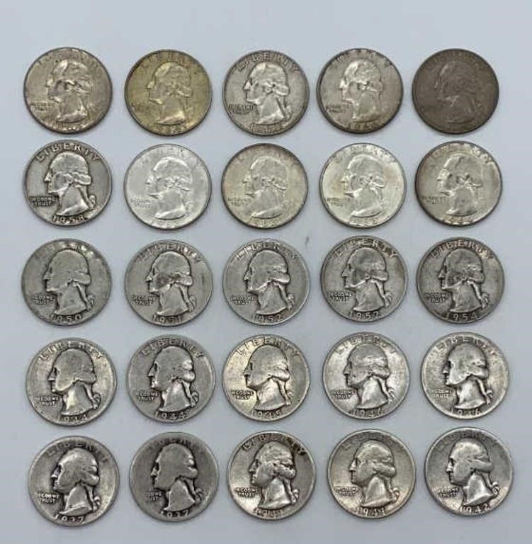 (25) Silver Quarters (1937-1964)