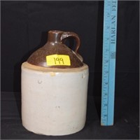 Antique Primitive Moonshine Jug Stoneware (Brown