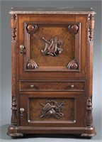 Victorian 2 door music cabinet. Late 19th century.