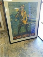 Rare World War 1 WW1 poster framed