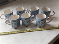 7 snowmen coffee cups