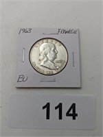 1963 Franklin Half Dollar Coin - BU
