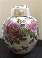 Large ginger jar with beautiful rose motif