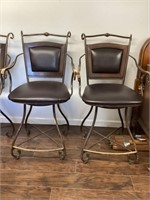 Pair of Metal Swivel Barstools