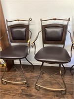 Pair of Metal Swivel Barstools