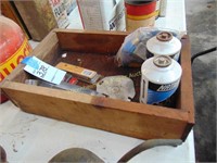 WOODEN BOX WITH R134A FREON AND MISC