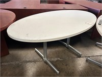 White Laminate Oval Meeting Table