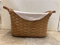 Longaberger library basket with cloth & plastic