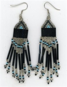 Drop Glass Beads Earrings 3”