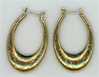 Gold Plated Sterling Earrings 1.75”