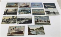 Vtg Transportation post cards