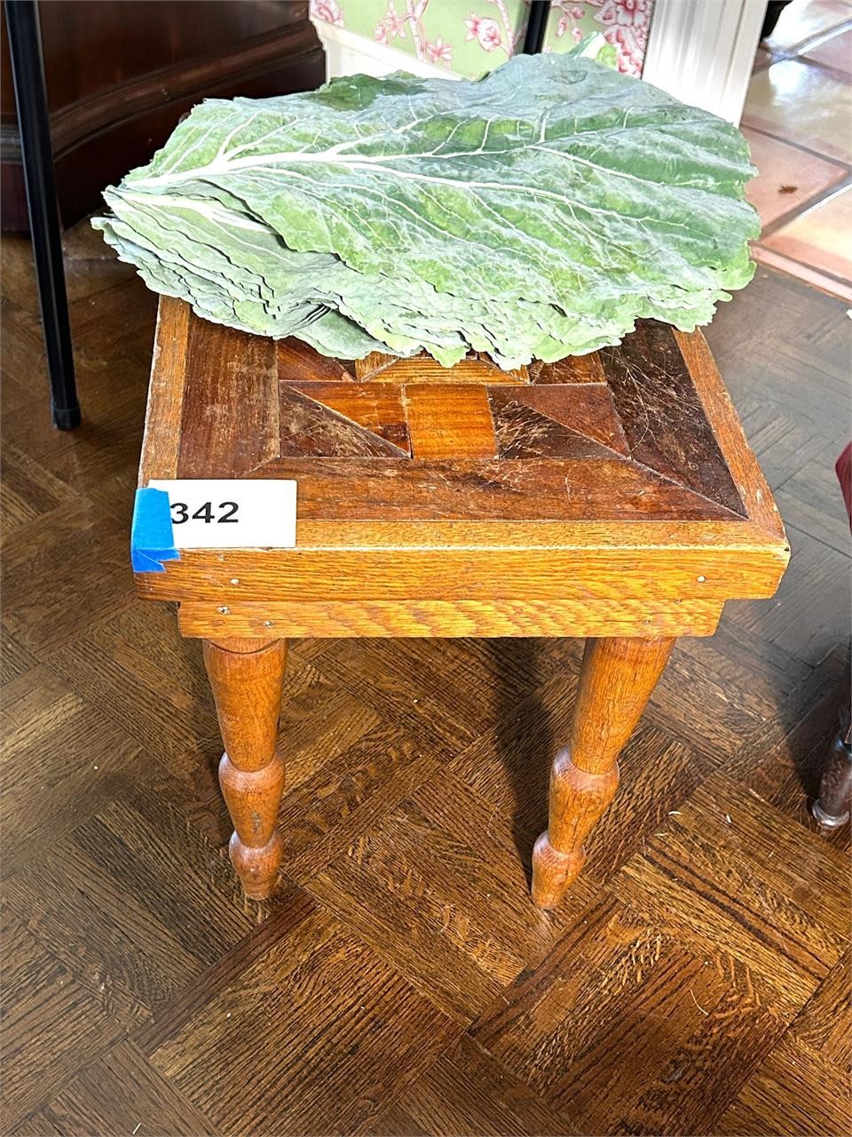 Handmade Footstool & Cabbage Leaf Placemats