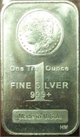 1 Troy oz. 999 Fine Silver Bar Made in USA