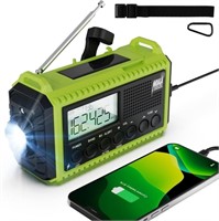 Emergency Weather Radio with Solar Crank Rechargea