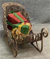 Large Woven Sleigh w/ Presents