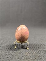 Alabaster Rock Egg With Stand