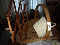 (2) Baskets & Folding Hat Rack