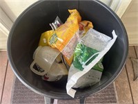 Trash Can with Bird Food