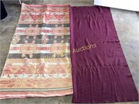 2 camp blankets-72x70 & 75x60 used