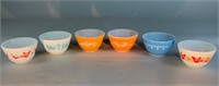 6pc Pyrex Cereal Bowls Various Patterns