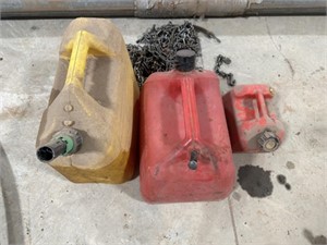 Gas cans and tire chains