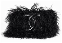 Chanel Black Mongolian Lamb Fur Tibet Flap Handbag