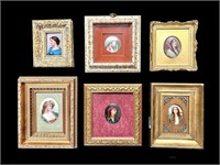 6 FRAMED MINIATURES IN FRAMES