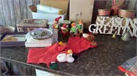 Handcrafted Christmas items. Ornaments, hand