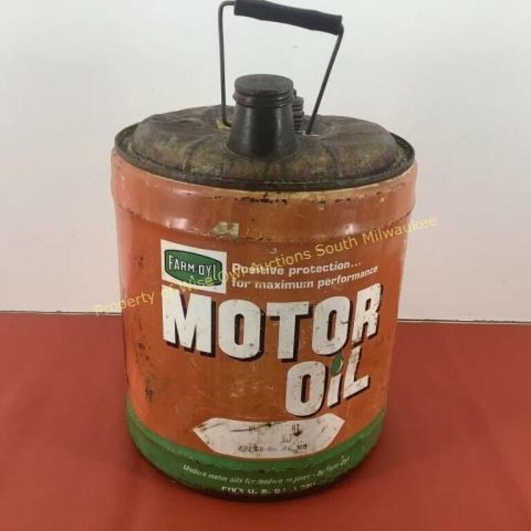*LPO* 5 Gallon Farm Oyl motor oil can