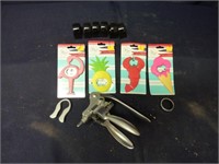 ASSORTED BOTTLE OPENERS, CORKSCREWS, AND MORE