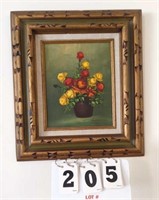 Hand Painted Picture Marked Suzanne in Nice Frame