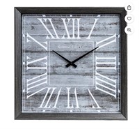 18" Rustic Greywash Square Wall Clock
