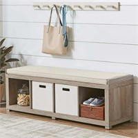 BH&G 4-Cube Shoe Storage Bench  Rustic Gray